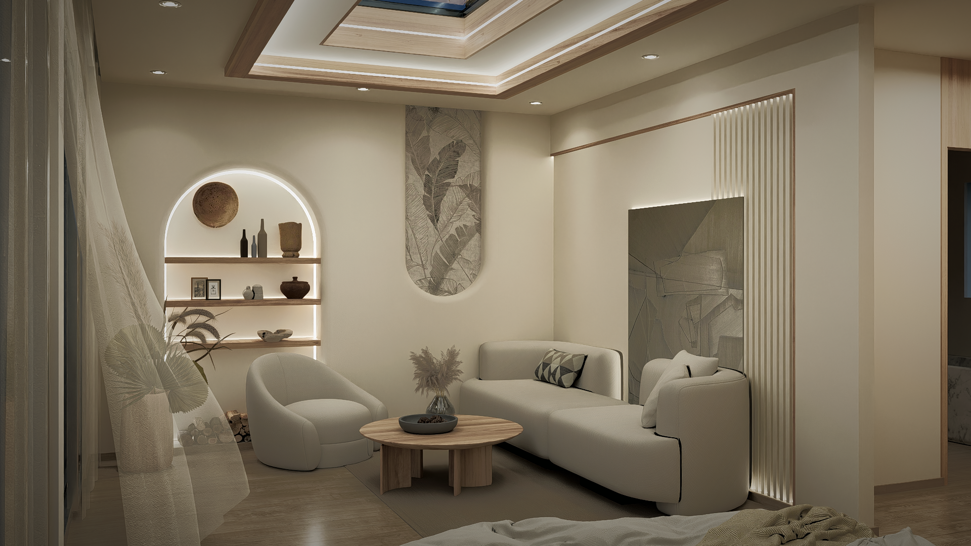 Luxury villa interior or suite view